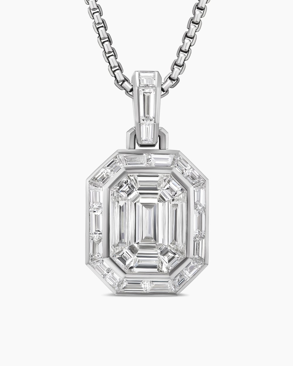 Mens Deco Amulet in Platinum with Diamonds