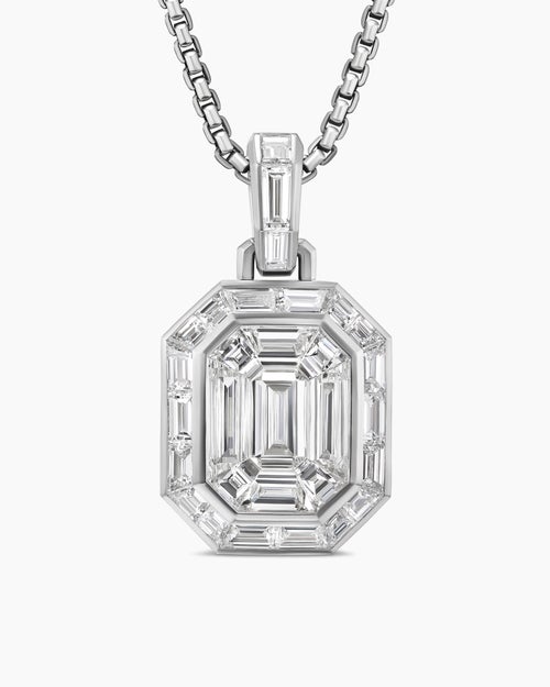 Amulette Deco en platine avec diamants homme