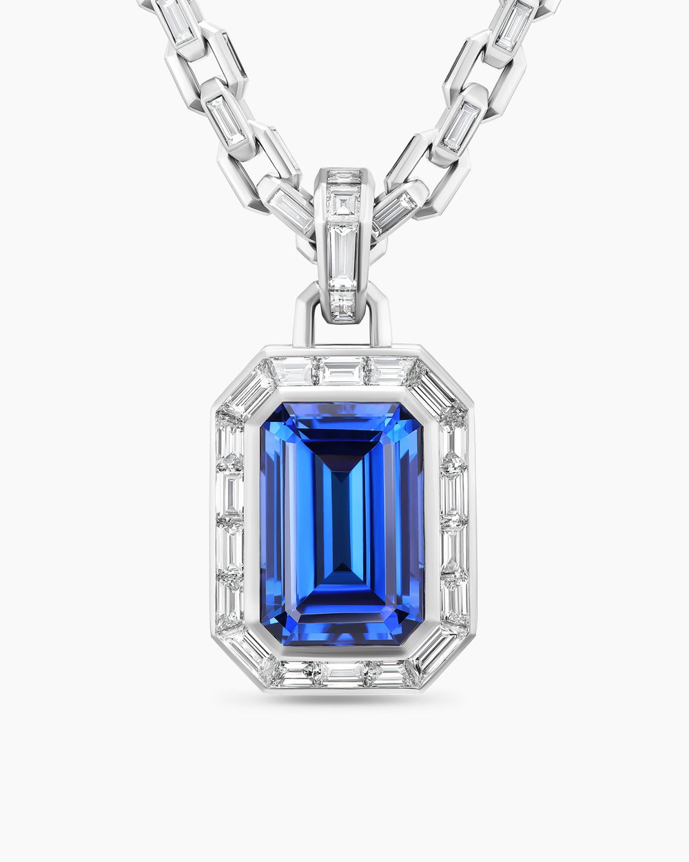 Mens Deco Amulet in Platinum with Tanzanite and Diamonds