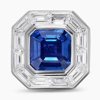 Deco Stud Earrings in Platinum with Diamonds