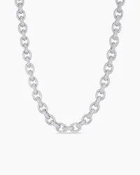 Pavé Infinity Twist Chain Necklace in Yellow Gold with Diamonds