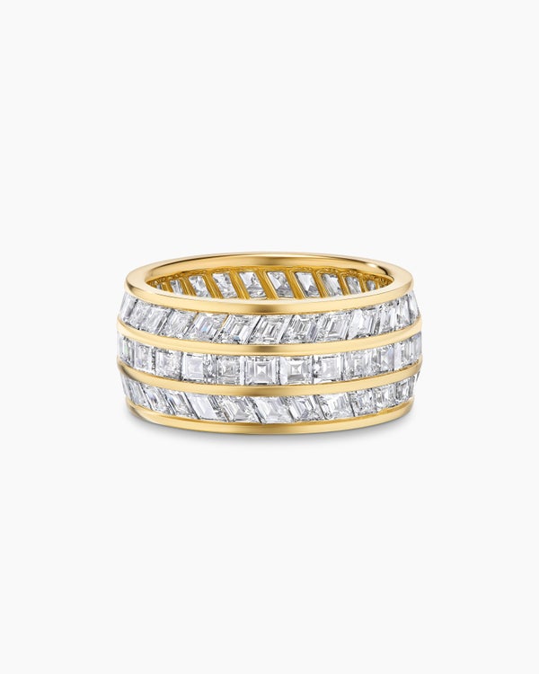 Deco Stone Band Ring in Yellow Gold