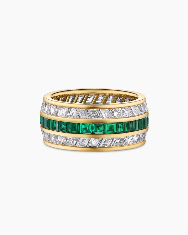 Deco Stone Band Ring in Yellow Gold