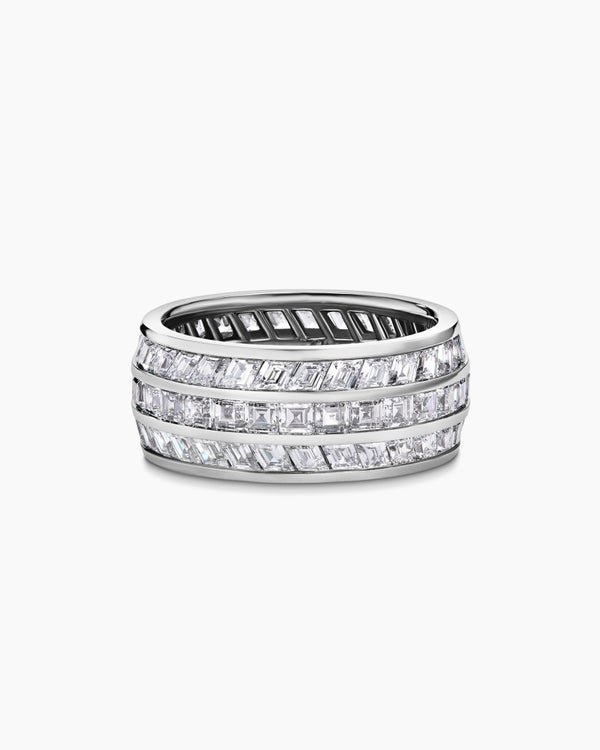 Deco Stone Band Ring in Platinum