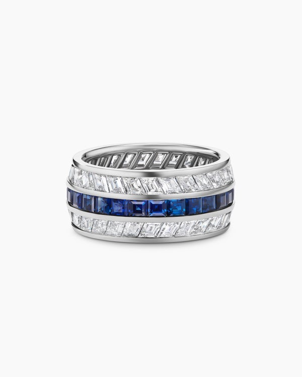 Deco Stone Band Ring in Platinum