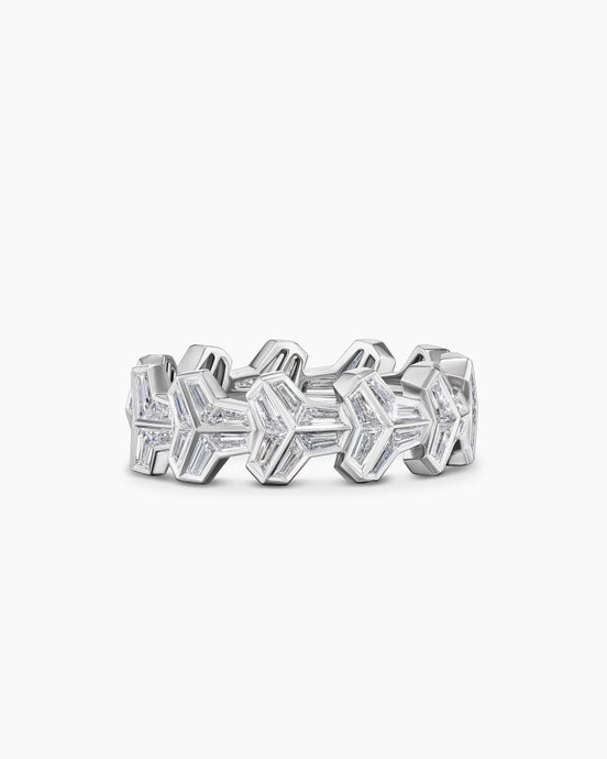 Armory Band Ring in Platinum with Diamonds
