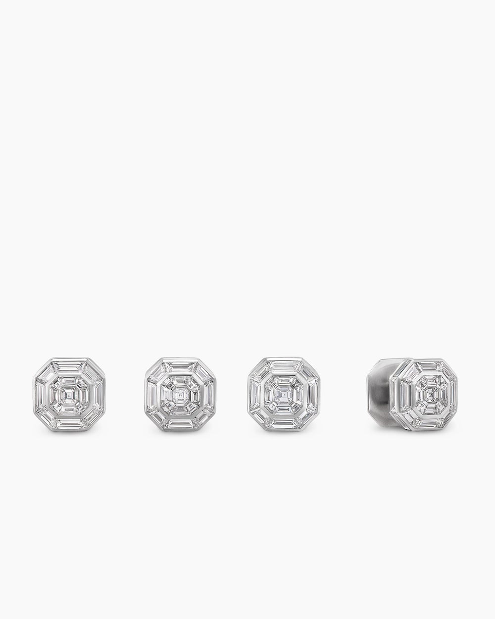Boutons de manchette Deco en platine avec diamants homme
