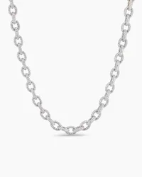 Pavé Infinity Twist Chain Necklace in Yellow Gold with Diamonds