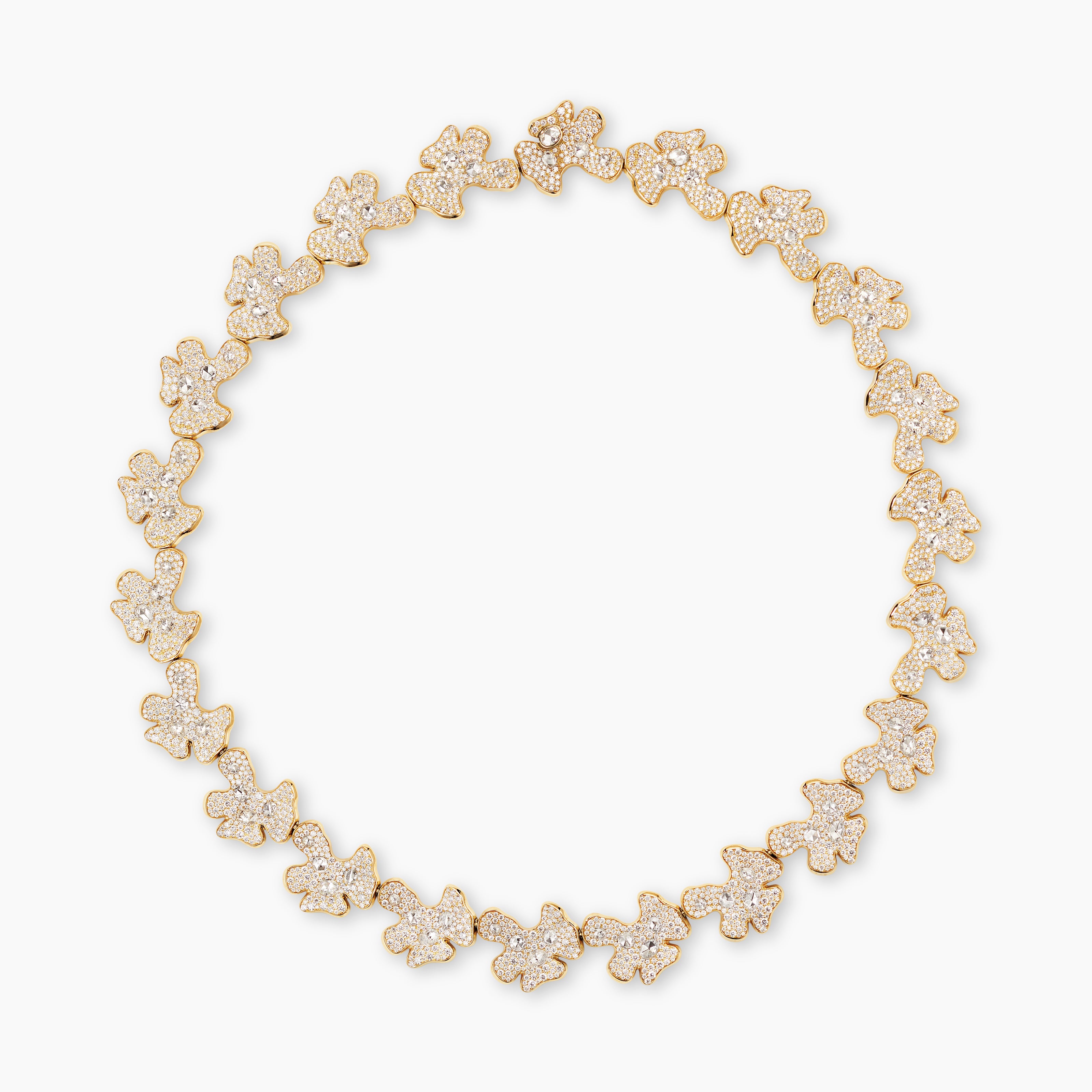 Collier simple Petals en or jaune avec diamants femme 