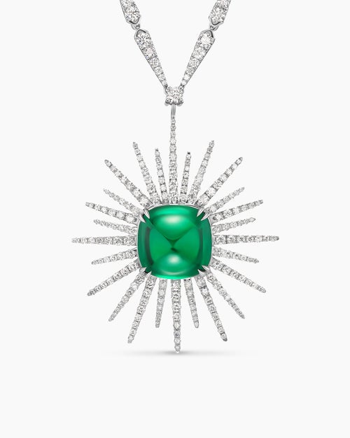 Collier avec pendentif et étoile Starburst en or blanc avec diamants femmes