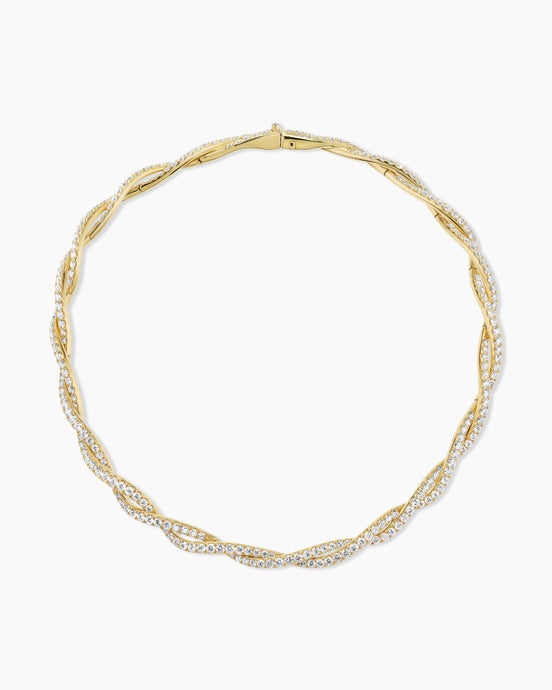 Floating Diamonds Continuance Necklace in Yellow Gold
