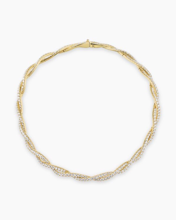 Collier Twist Pavé Floating Diamonds en or jaune
