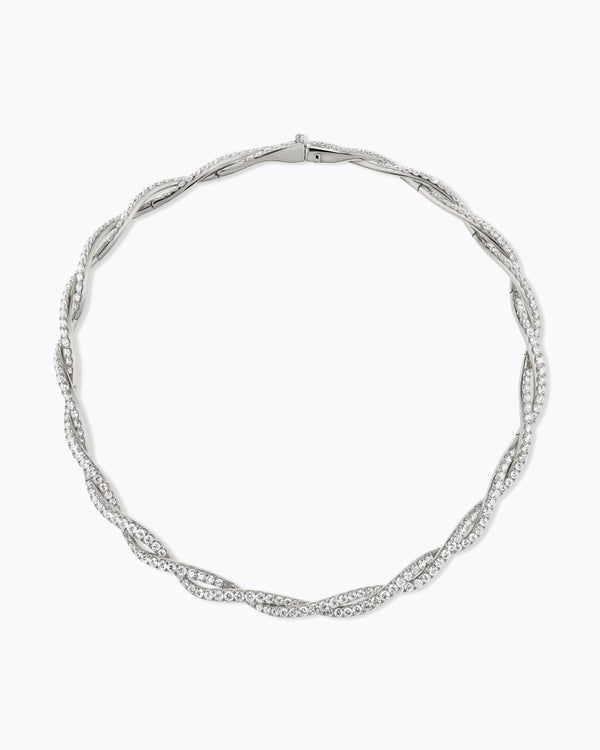 Collier Twist Pavé Floating Diamonds en or blanc