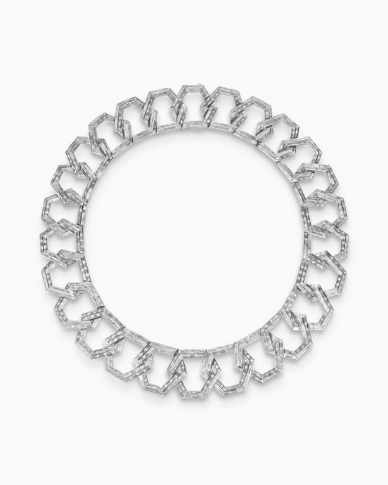 Carlyle Statement Necklace in White Gold with Diamonds