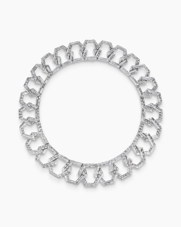 Carlyle Statement Necklace in White Gold with Diamonds