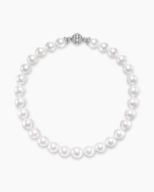 Collier perle blanche des mers du sud DY Lumina en or blanc avec diamants femmes