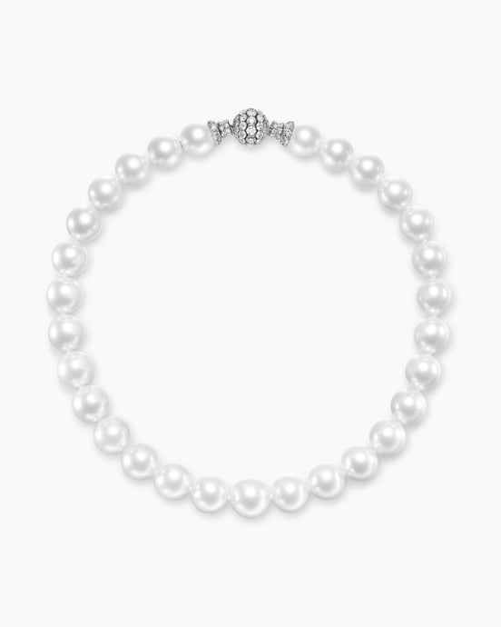 DY Lumina South Sea White Pearl Necklace in White Gold with Diamonds