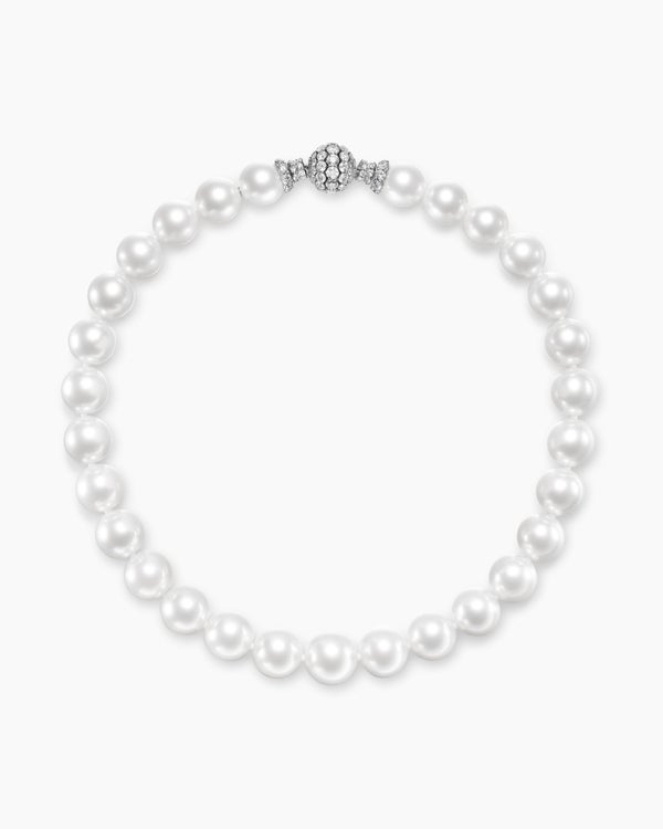 DY Lumina South Sea White Pearl Necklace in White Gold with Diamonds