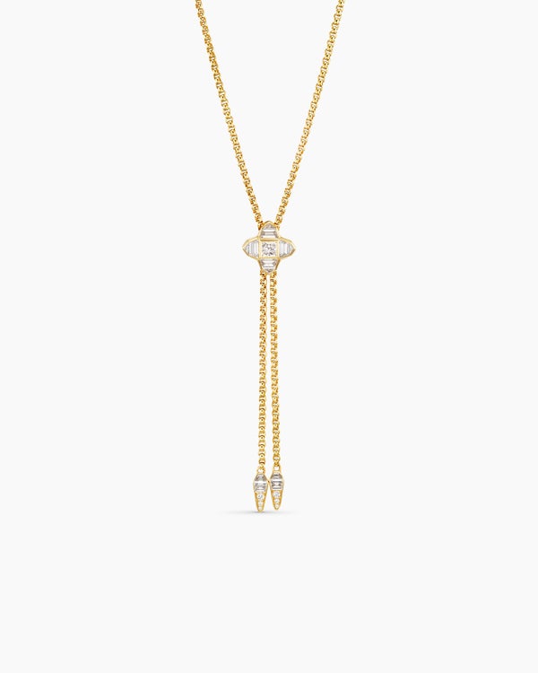 Pavé Chain Diamond Slider Necklace in Yellow Gold