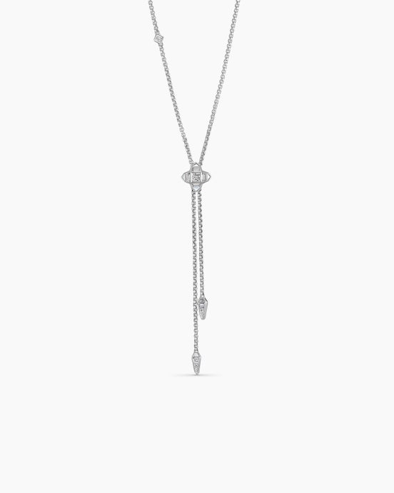 Pavé Chain Diamond Slider Necklace in White Gold