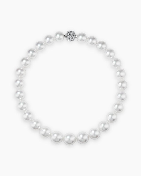 Collier Floating Diamonds et Perle blanche des mers du sud en or blanc