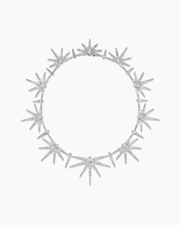 Liberty Statement Necklace in White Gold with Diamonds