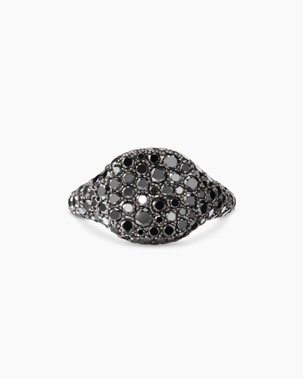 Pavé Pinky Ring in White Gold with Black Diamonds
