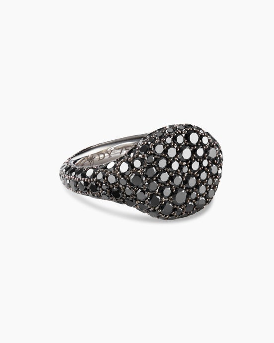 Pavé Pinky Ring in White Gold, 10mm