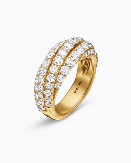 Womens Floating Diamonds Ring in Yellow Gold