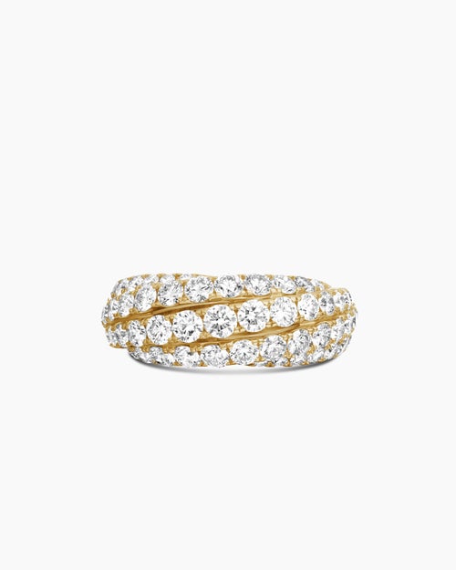 Womens Floating Diamonds Ring in Yellow Gold