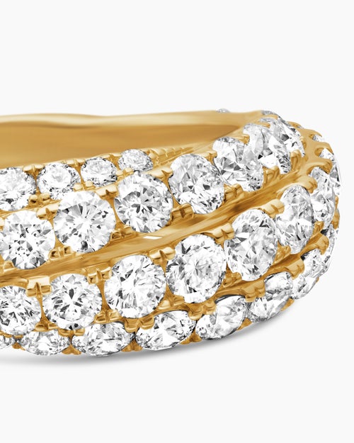 Womens Floating Diamonds Ring in Yellow Gold