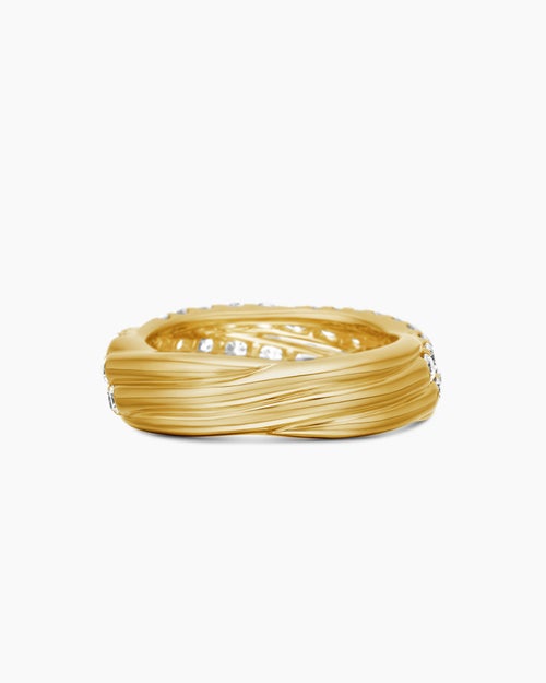 Womens Floating Diamonds Ring in Yellow Gold