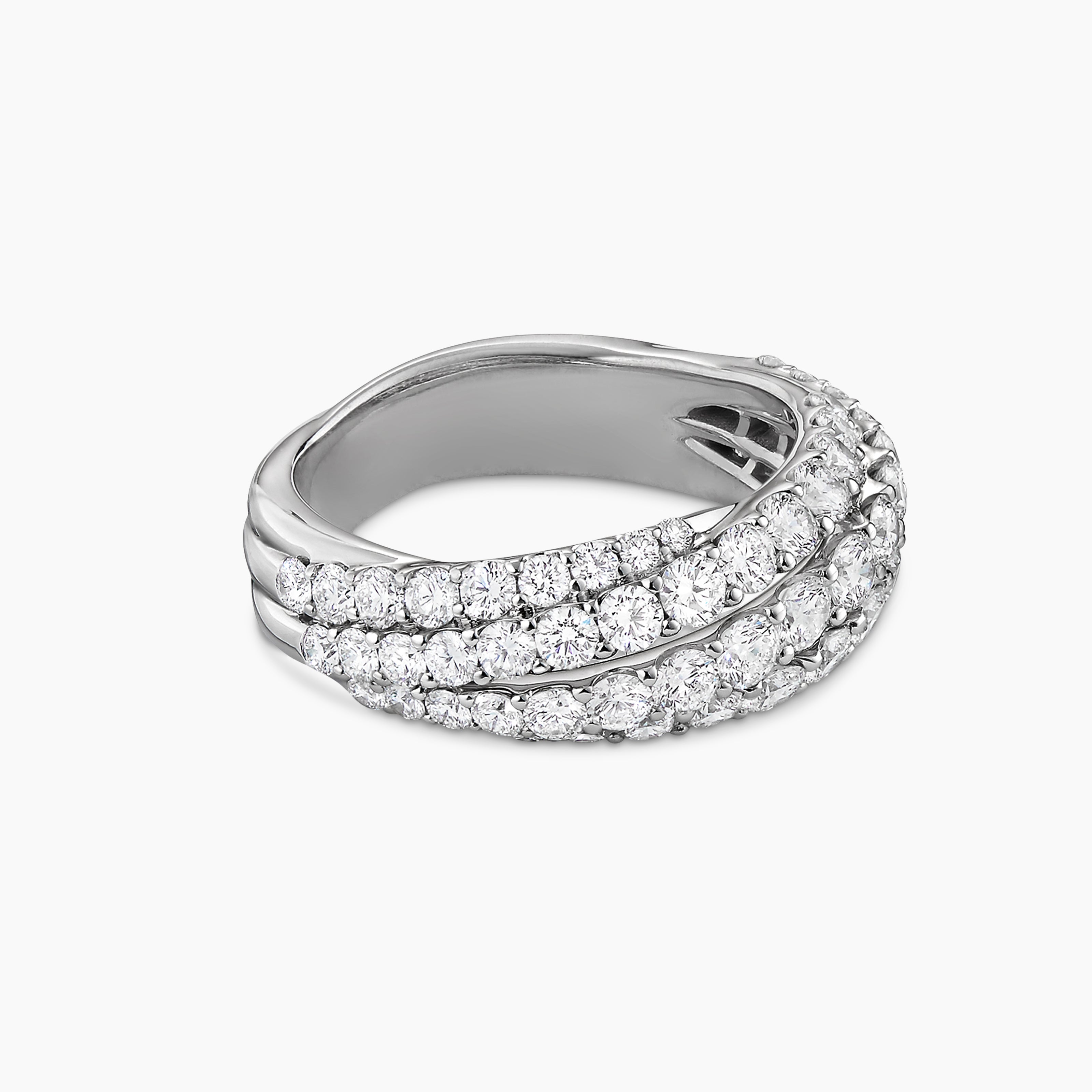 Womens Floating Diamonds Ring in White Gold