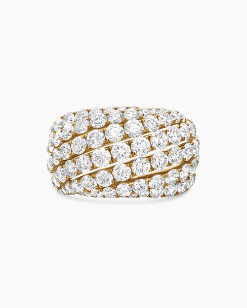 Womens Floating Diamonds Ring in Yellow Gold