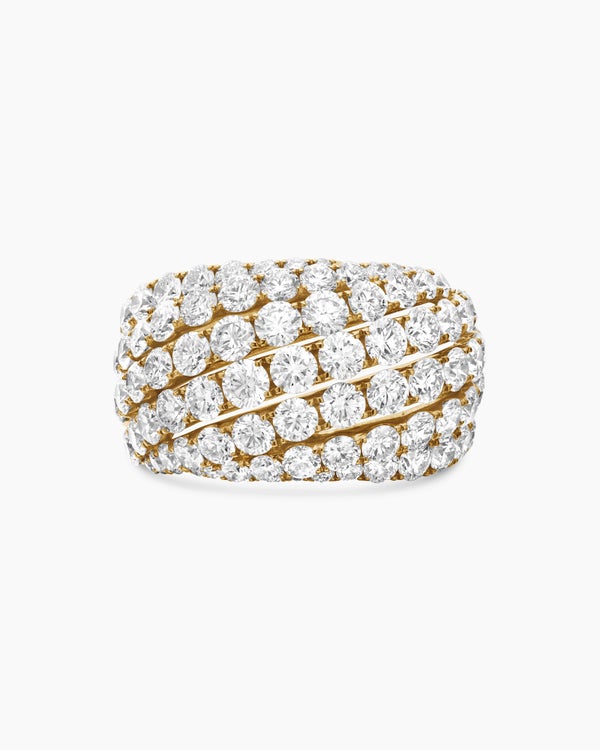 Bague avec Floating Diamonds en or jaune