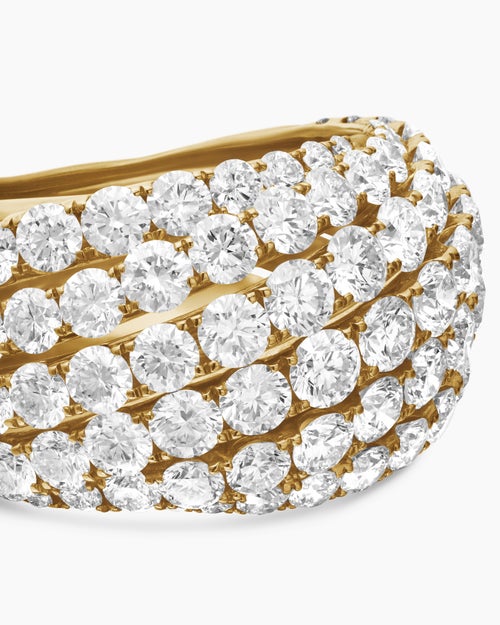 Womens Floating Diamonds Ring in Yellow Gold