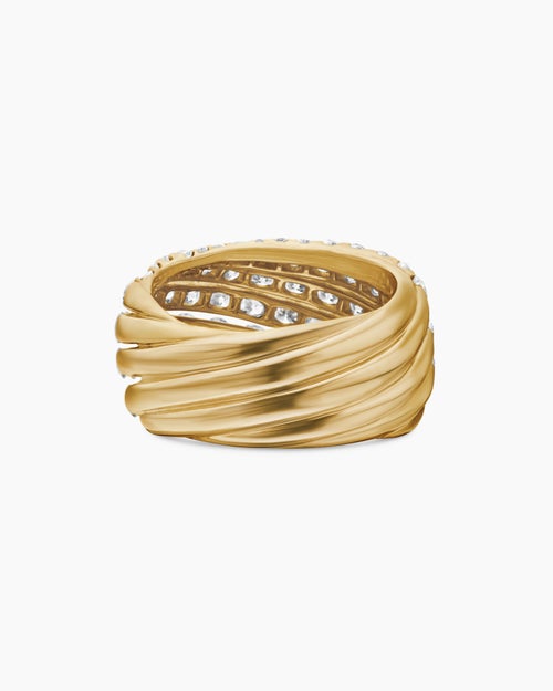 Womens Floating Diamonds Ring in Yellow Gold