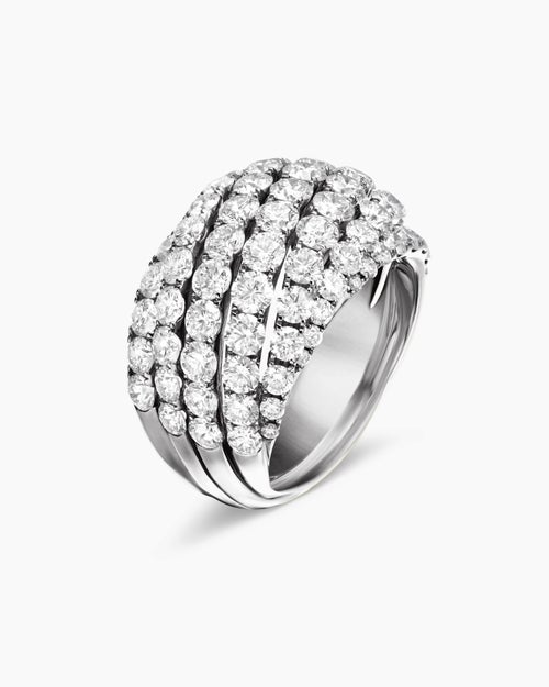 Womens Floating Diamonds Ring in White Gold