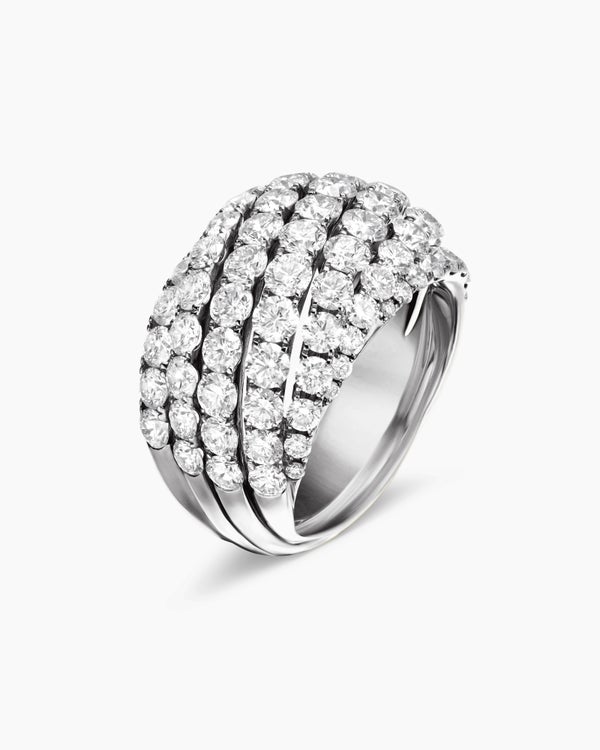 Floating Diamonds Ring in White Gold