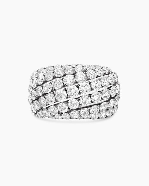 Womens Floating Diamonds Ring in White Gold