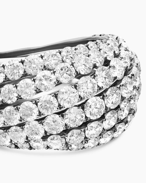 Womens Floating Diamonds Ring in White Gold