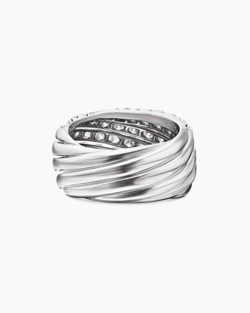 Womens Floating Diamonds Ring in White Gold