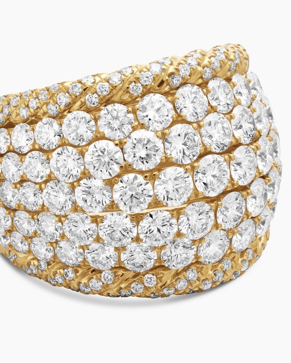 Floating Diamonds Dome Ring in Yellow Gold