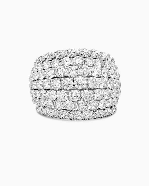 Floating Diamonds Dome Ring in White Gold