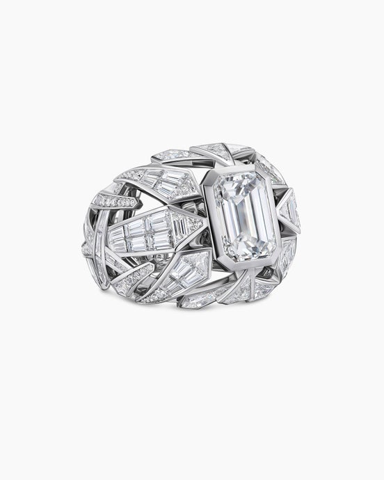 Liberty Dome Ring in White Gold with Diamonds