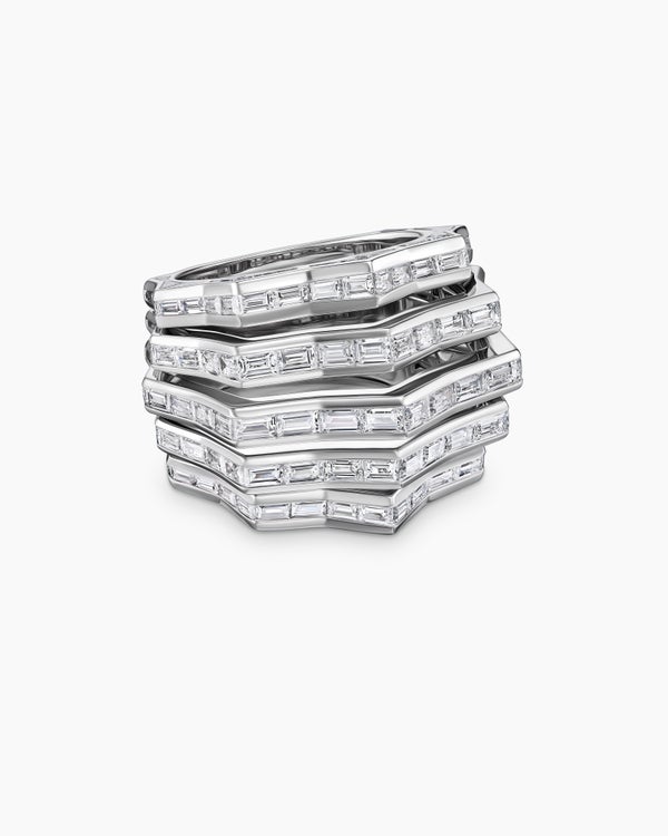 Stax Multi Row Ring in White Gold with Diamonds