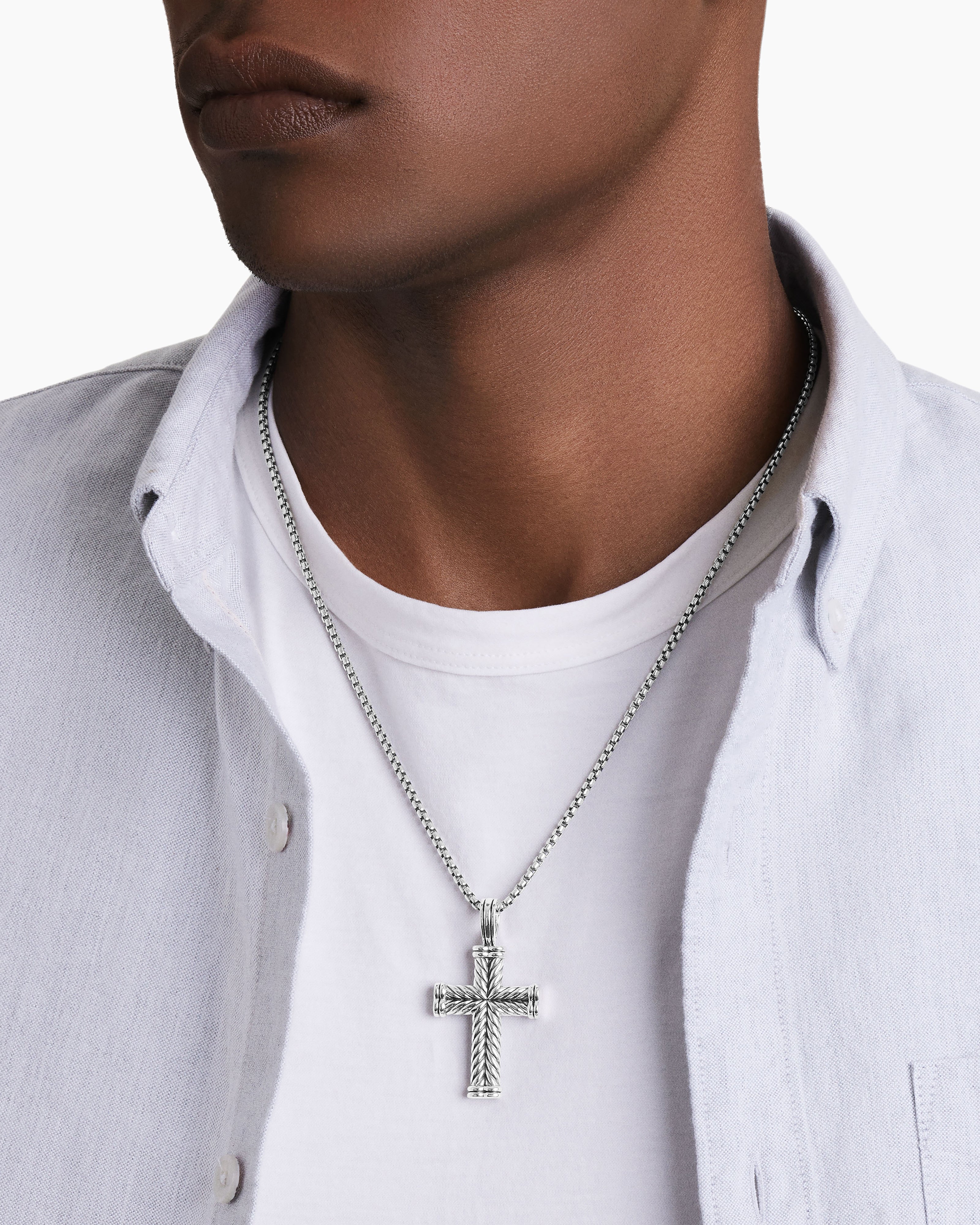 Buy Sterling Silver Cross Pendant Necklace for Men on 925 Silver Rope Chain  Catholic Cross, Confirmation Gifts, First Communion. Man Jewelry. Online in  India - Etsy