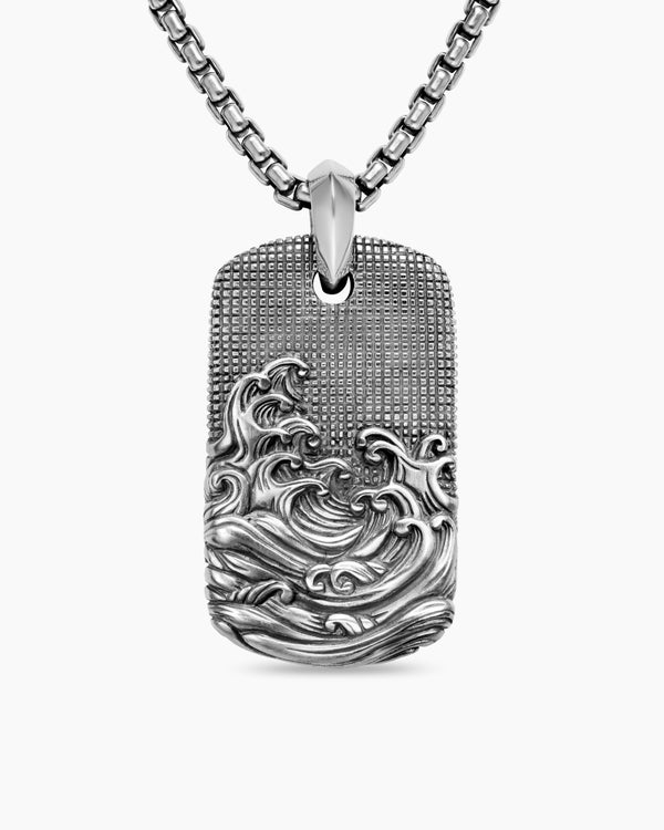 Médaille Waves en argent sterling, 39 mm