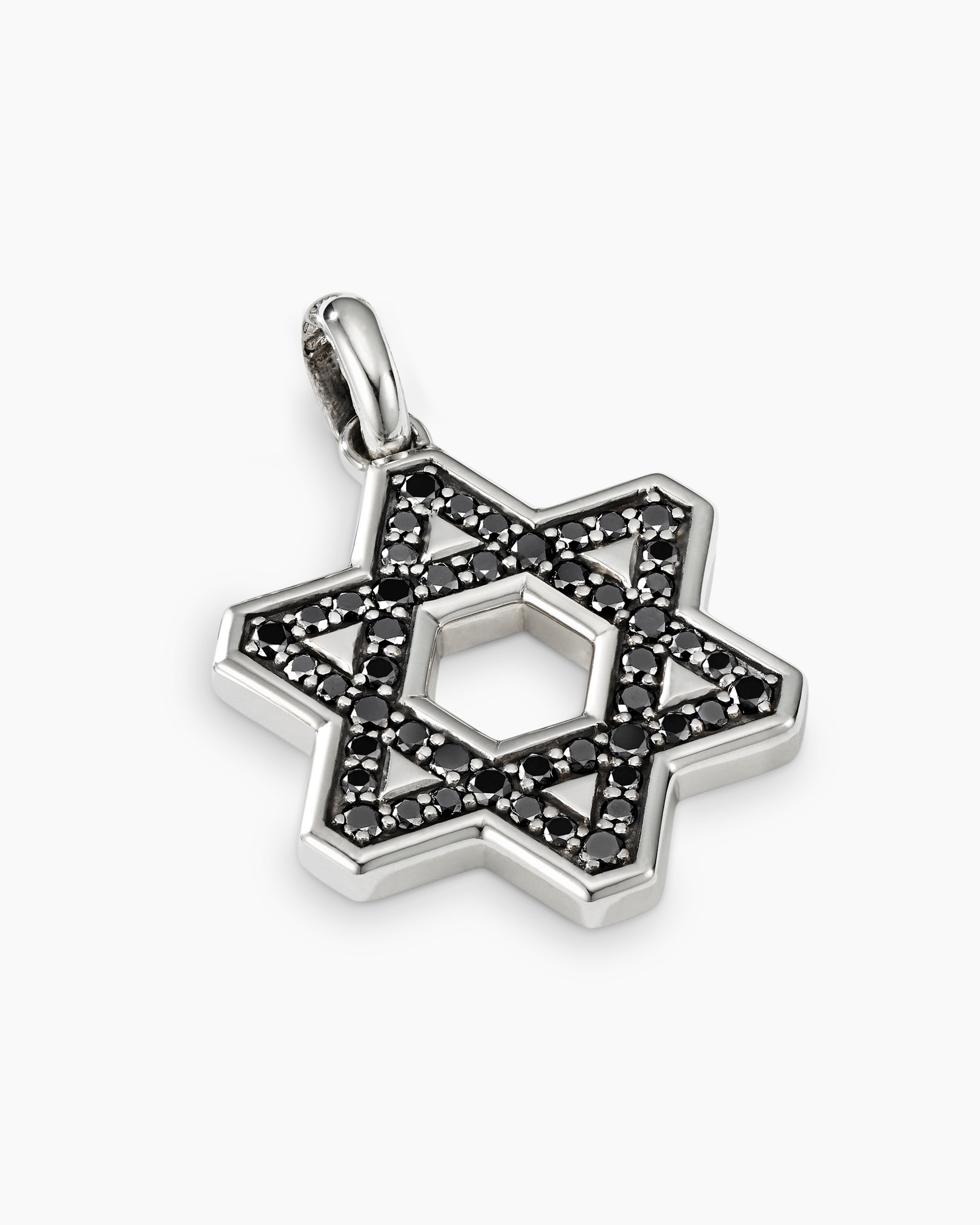 Cable Star of David Amulet in Sterling Silver with 18K Yellow Gold, 18mm -  BC Clark