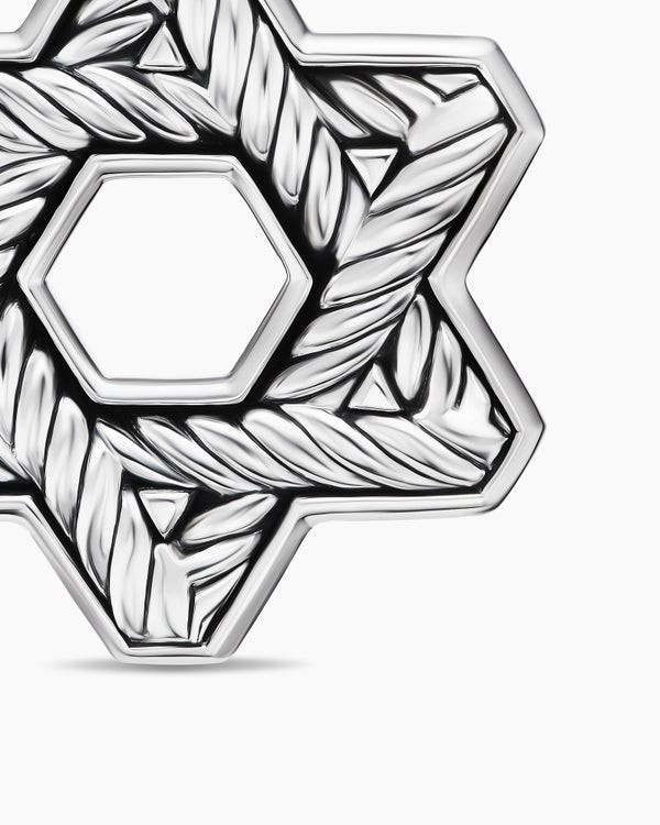 Star of David Pendant in Sterling Silver with Diamonds, 25mm